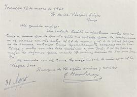 Carta na que Ramón Otero Pedrayo pide que a conferencia sexa entre o 28 de marzo e o 2 de abril