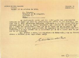 Carta ao Sr. Trapero Pardo de Antonio de Cora Sabater