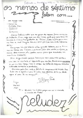 Carta de José Trapero Pardo ao colexio do Cádavo